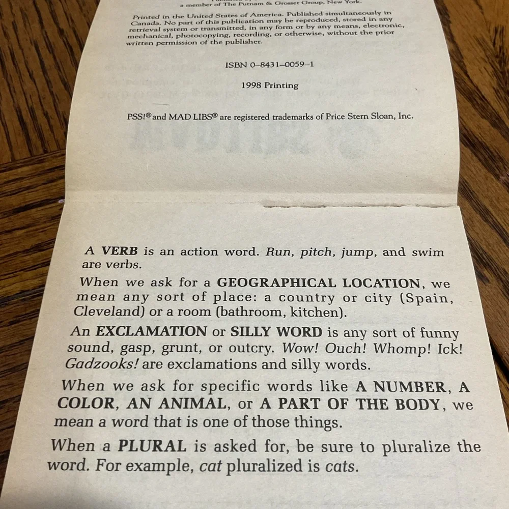 N/A mad libs